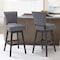 Armen Living Gia 26" Counter Height Swivel Gray Fabric and Espresso Wood Bar Stool LCGIBAESGR26 - alternate 8